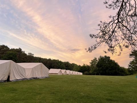 Zelte in der Abendsonne